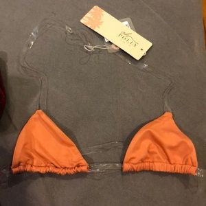 SKINNY DIPPING CLEAR STRAP TRIANGLE BIKINI TOP